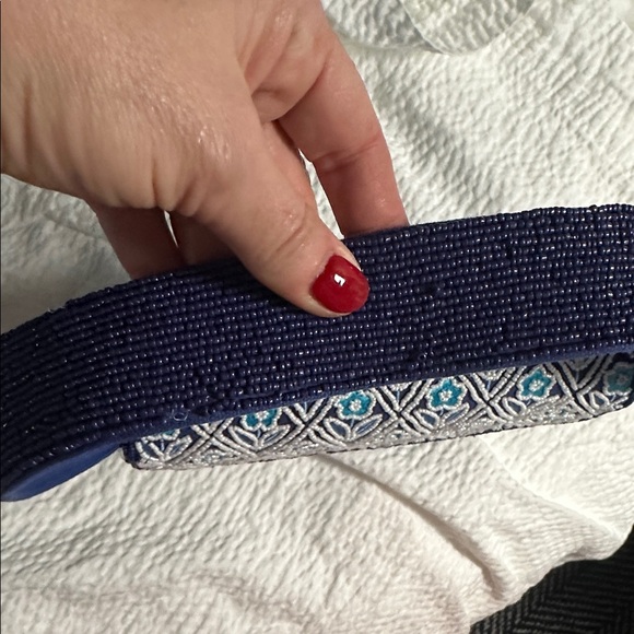 America & beyond beaded floral blue shoulder bag - Picture 4 of 7